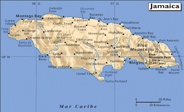 Mapa de Jamaica