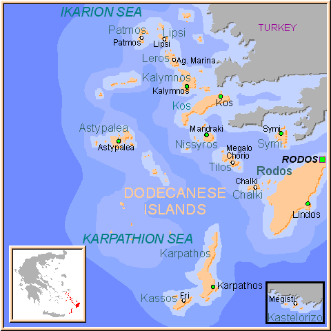 Mapa de las Islas Dodecaneso