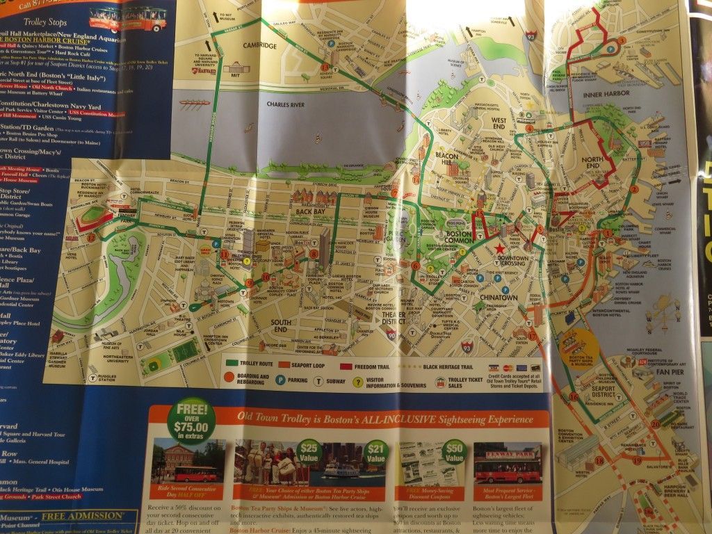 Mapa de Boston con monumentos