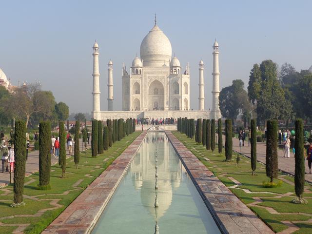 puesta de sol del Taj Mahal
