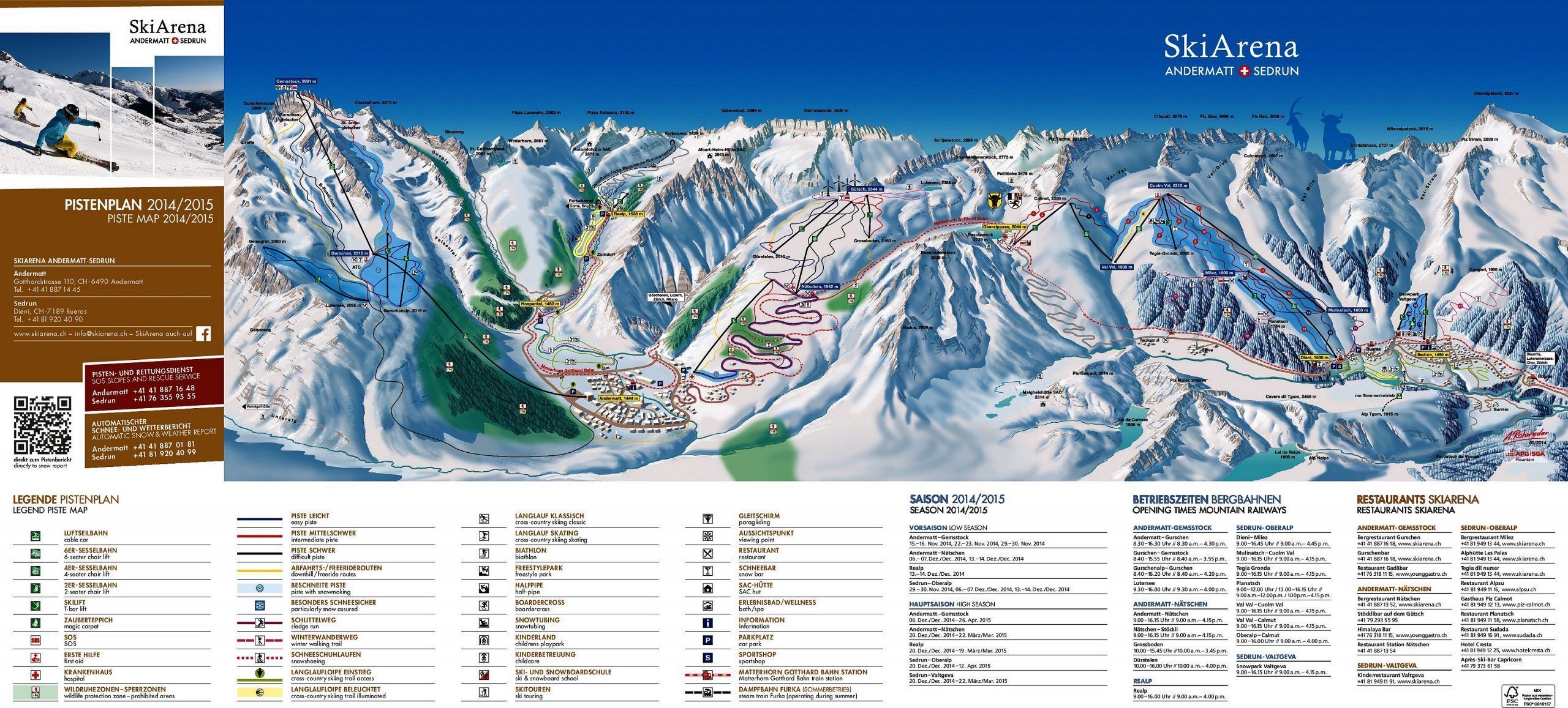 Mapa de la estación de esquí de Andermatt