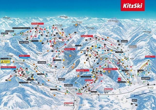 Mapa de pistas de esquí en Kitzbühel