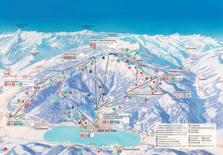 Mapa de pistas de Schmittenhöhe