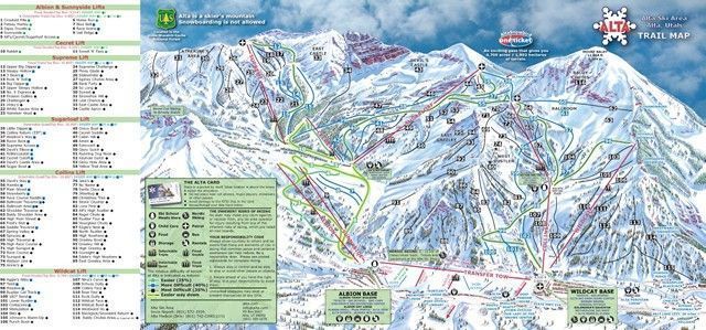 Mapa de pistas en Alta (Utah)