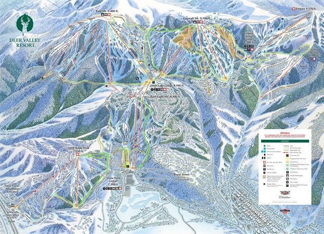 Mapa de pistas de esquí de Deer Valley (Utah)