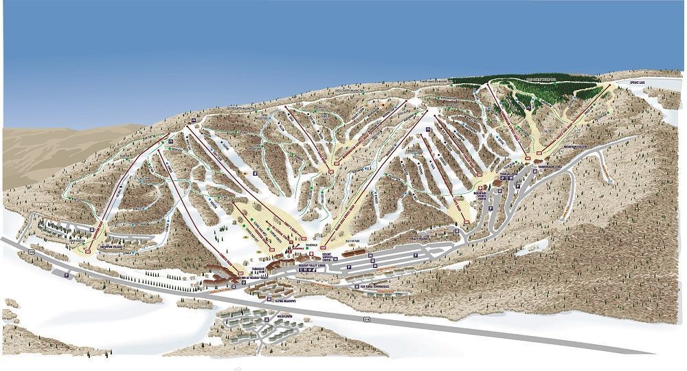 Holiday Valley mapa de pistas