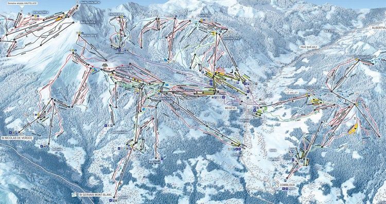Mapa de pistas de Megève
