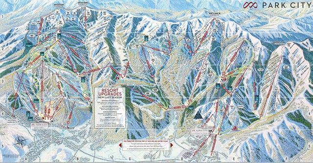 Mapa de pistas de esquí de Park City