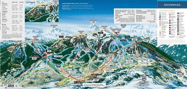 Mapa de pistas de esquí de Aspen Snowmass
