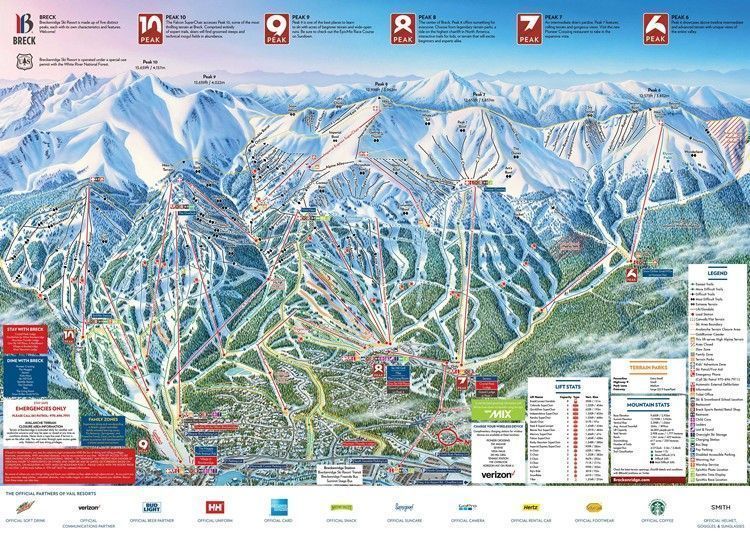 Mapa de pistas en Breckenridge (Colorado)