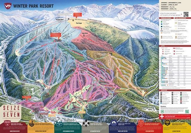 Mapa de pistas de esquí en Winter Park (Colorado)