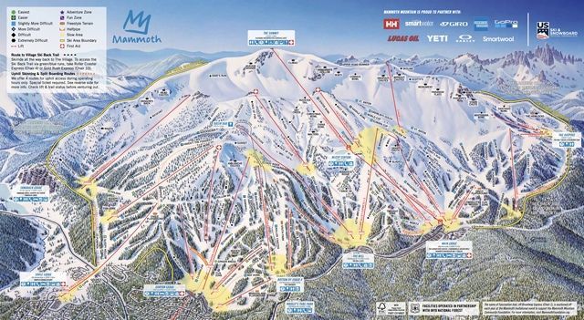 Mammoth Mountain mapa de pistas