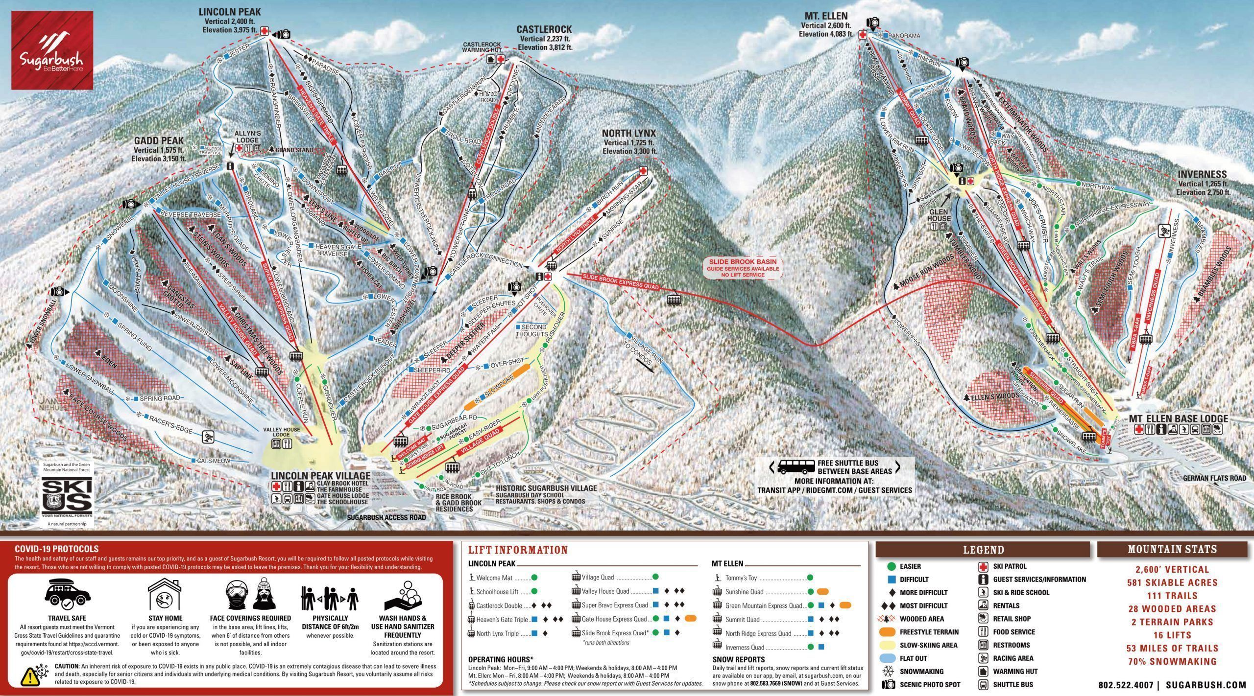 Mapa de pistas de Sugarbush Resort
