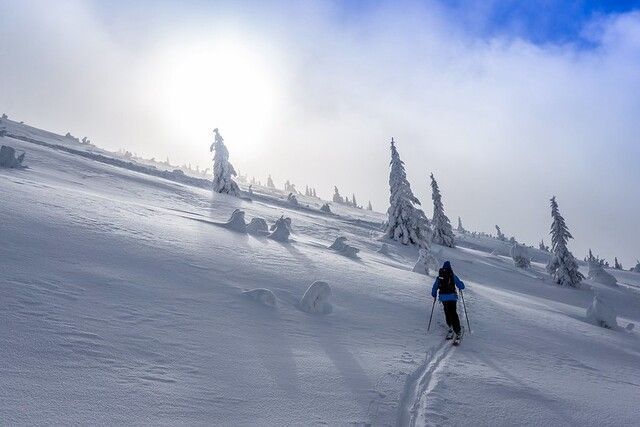 Esquiando en British Columbia